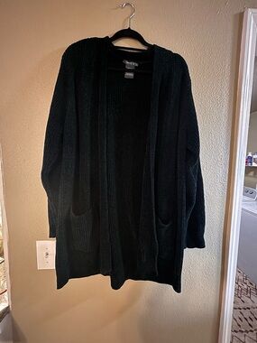 Matty M Men’s Open-Front Cardigan - Dark Green